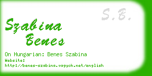 szabina benes business card